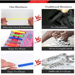 16pcs Elastic Silicone Shoelaces No Tie Shoe Laces For Men Women