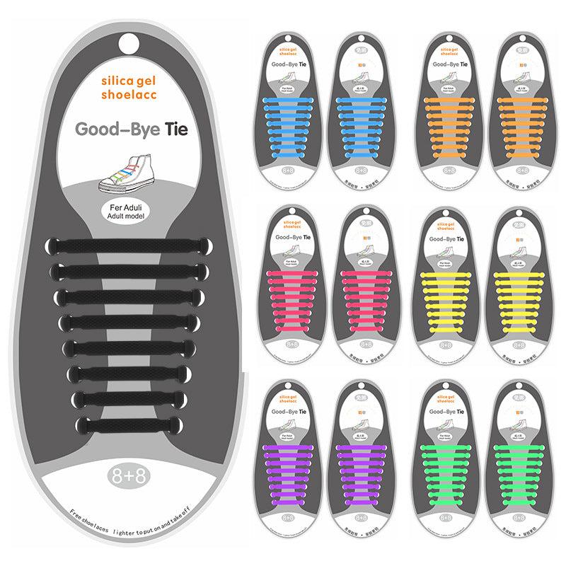 16pcs Elastic Silicone Shoelaces No Tie Shoe Laces For Men Women