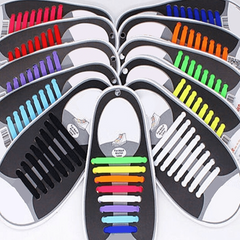 16pcs Elastic Silicone Shoelaces No Tie Shoe Laces For Men Women