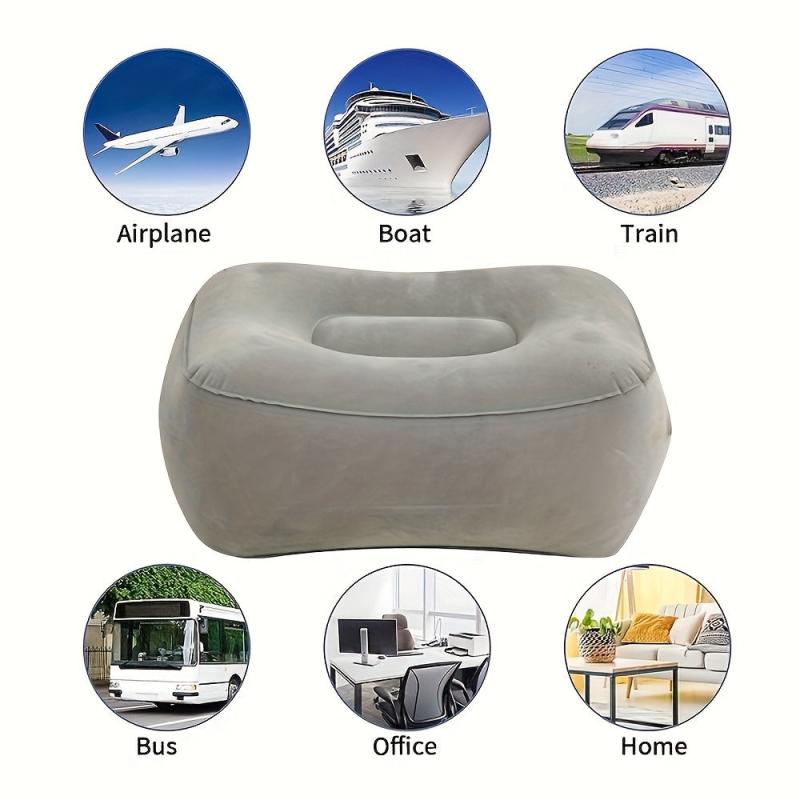 3pcs Inflatable Foot Rest Cushion Travel Airplane Train Home Foot Rest