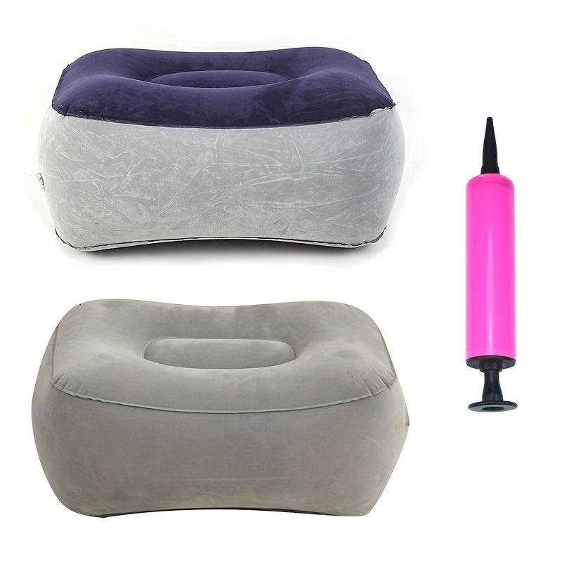 3pcs Inflatable Foot Rest Cushion Travel Airplane Train Home Foot Rest
