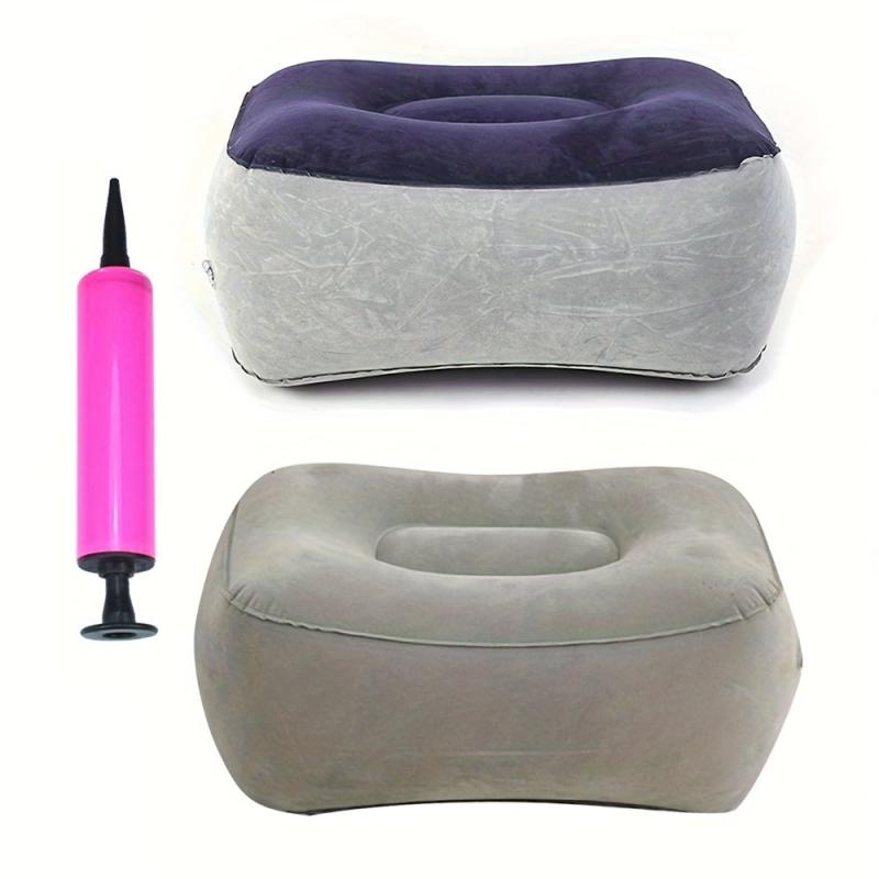 3pcs Inflatable Foot Rest Cushion Travel Airplane Train Home Foot Rest