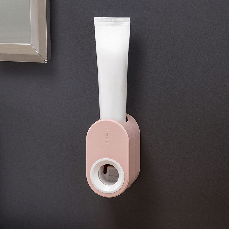Automatic Toothpaste Dispenser Wall Mount Toothbrush Holder Set