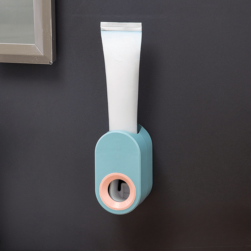 Automatic Toothpaste Dispenser Wall Mount Toothbrush Holder Set