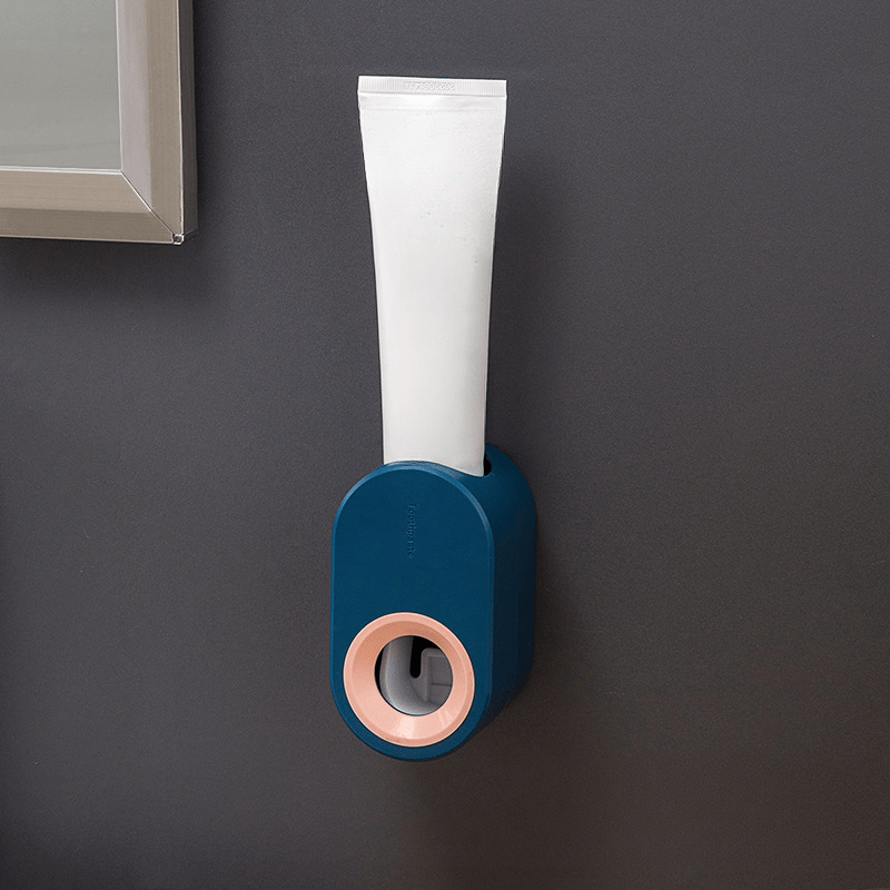 Automatic Toothpaste Dispenser Wall Mount Toothbrush Holder Set