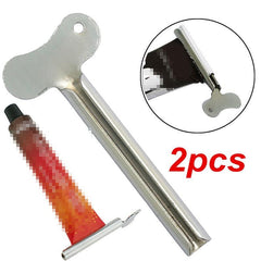 2pcs Reusable Stainless Steel Toothpaste Squeezer Plastic Cream Tube Squeezing