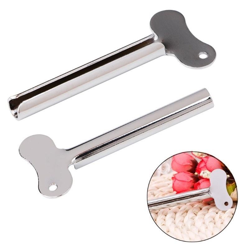 2pcs Reusable Stainless Steel Toothpaste Squeezer Plastic Cream Tube Squeezing