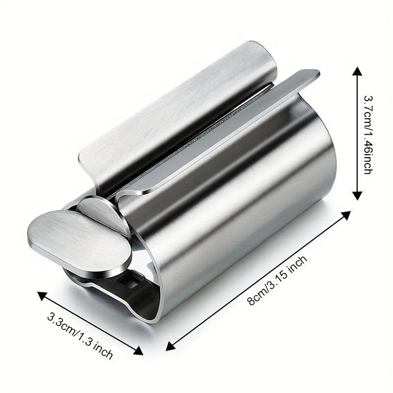 Stainless Steel Toothpaste Squeezer Dispenser with Toothbrush Holder