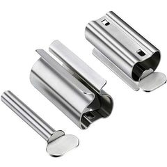 Stainless Steel Toothpaste Squeezer Dispenser with Toothbrush Holder