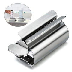 Stainless Steel Toothpaste Squeezer Dispenser with Toothbrush Holder