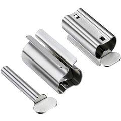 Stainless Steel Toothpaste Squeezer Dispenser with Toothbrush Holder