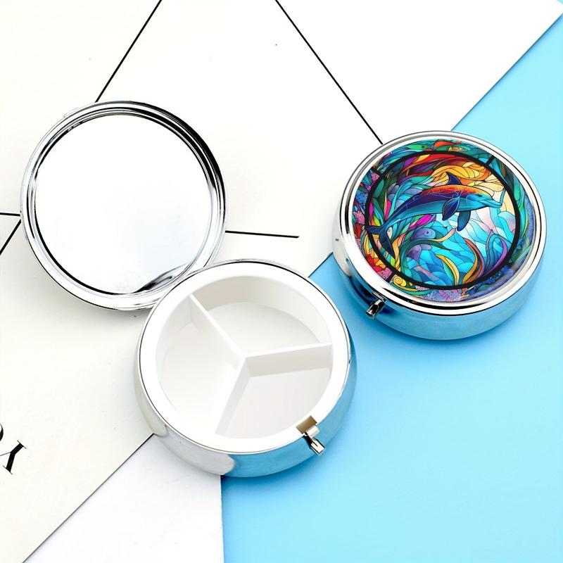 Colorful Underwater World Dolphins Pill Box 3 Compartment