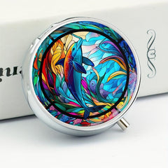 Colorful Underwater World Dolphins Pill Box 3 Compartment