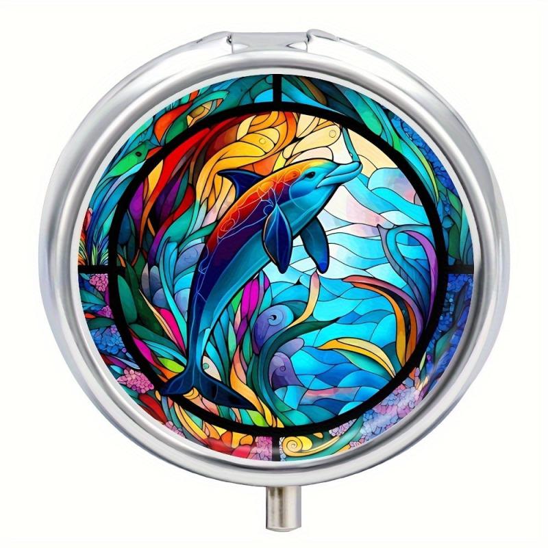 Colorful Underwater World Dolphins Pill Box 3 Compartment