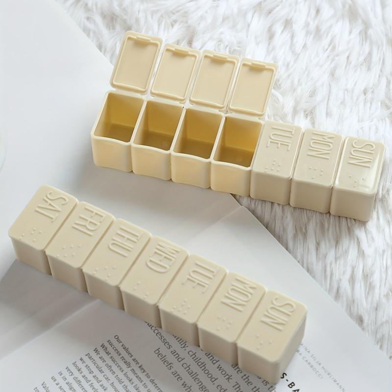 Portable 7 Sub Pill Box Mini Carry Sealed Pill Box For Travel Office
