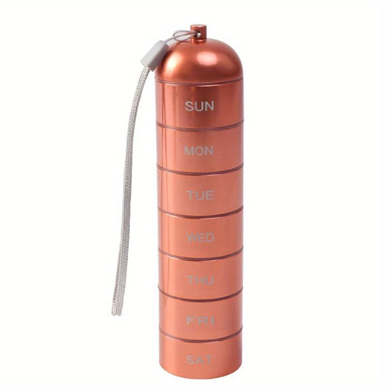 Waterproof Metal Pill Organizer Stackable BPA-Free for Vitamins Fish Oils