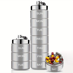 Waterproof Metal Pill Organizer Stackable BPA-Free for Vitamins Fish Oils