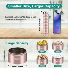 Waterproof Metal Pill Organizer Stackable BPA-Free for Vitamins Fish Oils
