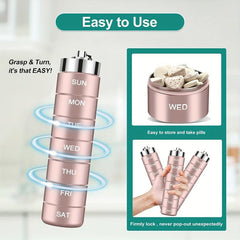 Waterproof Metal Pill Organizer Stackable BPA-Free for Vitamins Fish Oils