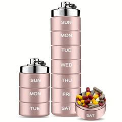 Waterproof Metal Pill Organizer Stackable BPA-Free for Vitamins Fish Oils