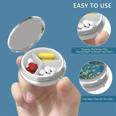 Portable Pill Box 3 Compartment Medicine Case