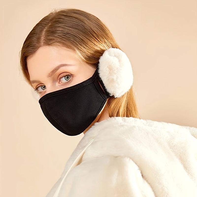 Winter Women's Warm Velvet Face Mask Ear Protection Cold Windproof