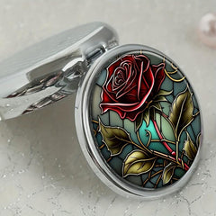 Rose Pill Box 3 Compartment Mini Decorative Travel Organizer Pill Case
