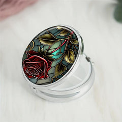 Rose Pill Box 3 Compartment Mini Decorative Travel Organizer Pill Case