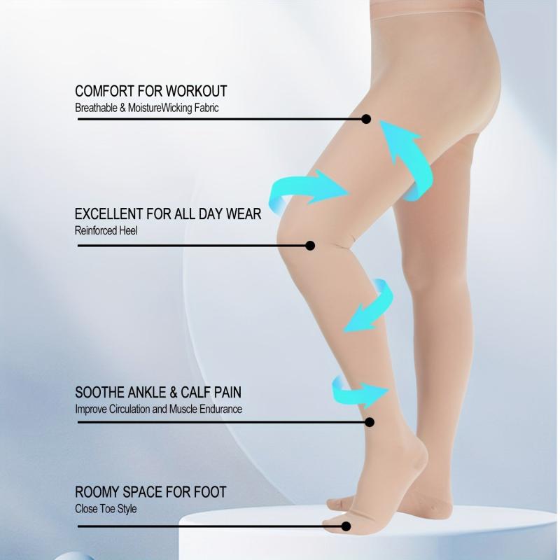 High Waist Tights Opaque Compression Stockings Pantyhose Women 15 21 MmHg