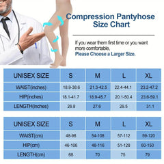High Waist Tights Opaque Compression Stockings Pantyhose Women 15 21 MmHg
