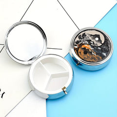 Yin Yang Mountains Pill Box 3 Compartment Medicine Organizer Portable Travel