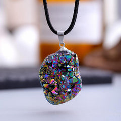 Colored Agate Crystal Pendant Energy Necklace