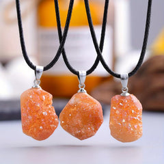 Colored Agate Crystal Pendant Energy Necklace