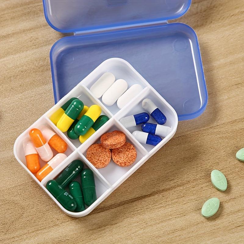 Six Grid Travel Pill Container Large Capacity Portable Pill Box