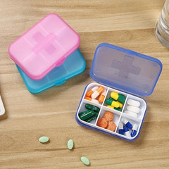 Six Grid Travel Pill Container Large Capacity Portable Pill Box