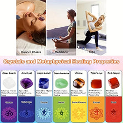 10pcs 7 Chakra Crystal Stone Set with Gemstone Bangle Necklace - Spiritual Gift