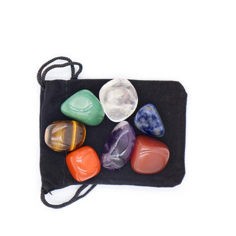 10pcs 7 Chakra Crystal Stone Set with Gemstone Bangle Necklace - Spiritual Gift