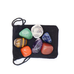 10pcs 7 Chakra Crystal Stone Set with Gemstone Bangle Necklace - Spiritual Gift