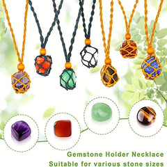 10pcs 7 Chakra Crystal Stone Set with Gemstone Bangle Necklace - Spiritual Gift