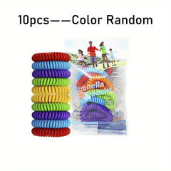 10pcs Essential Mosquito Repellent Bracelets Colorful Bands