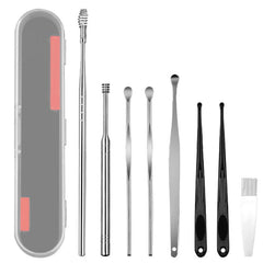 6pcs Stainless Steel Ear Picking Tool Set with Organizer Case