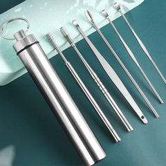 6pcs Stainless Steel Ear Picking Tool Set with Organizer Case