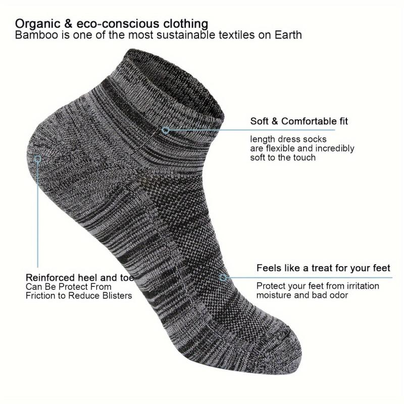 Bamboo Moisture Wicking Cushion Ankle Low Cut Socks for Men