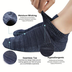 Bamboo Moisture Wicking Cushion Ankle Low Cut Socks for Men