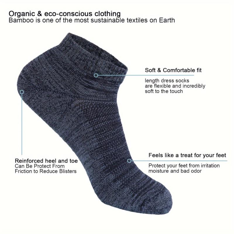 Bamboo Moisture Wicking Cushion Ankle Low Cut Socks for Men