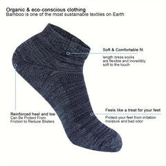 Bamboo Moisture Wicking Cushion Ankle Low Cut Socks for Men
