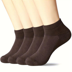 6 Pairs Bamboo Ankle Socks Moisture Wicking Soft Cushioned Sole Seamless Toe