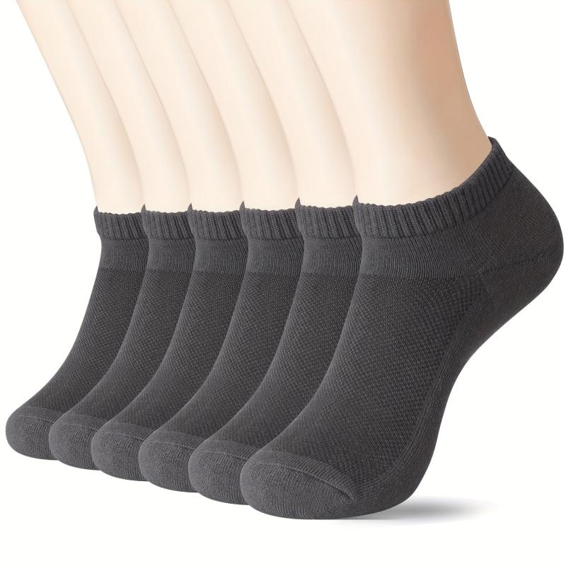6 Pairs Bamboo Ankle Socks Moisture Wicking Soft Cushioned Sole Seamless Toe