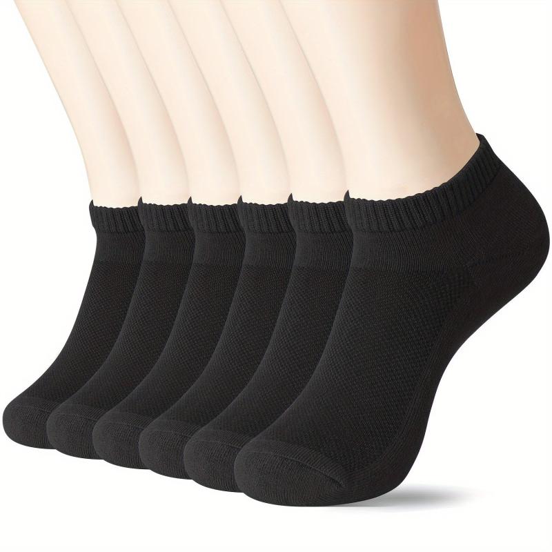 6 Pairs Bamboo Ankle Socks Moisture Wicking Soft Cushioned Sole Seamless Toe