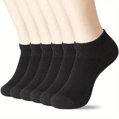 6 Pairs Bamboo Ankle Socks Moisture Wicking Soft Cushioned Sole Seamless Toe